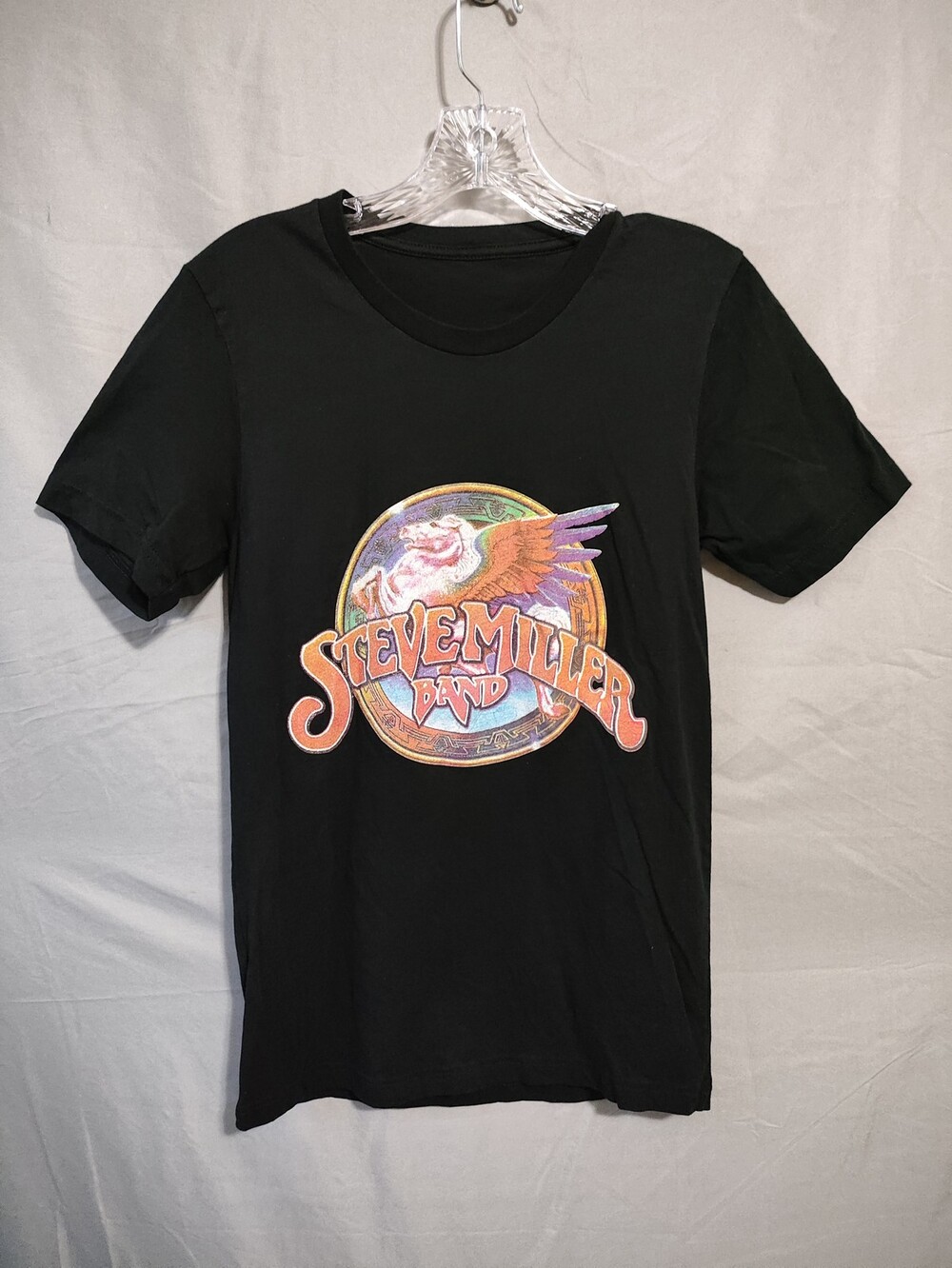 Steve Miller Band Shirt Mens Small Black Peter Frampton Concert Tour Rock Tee